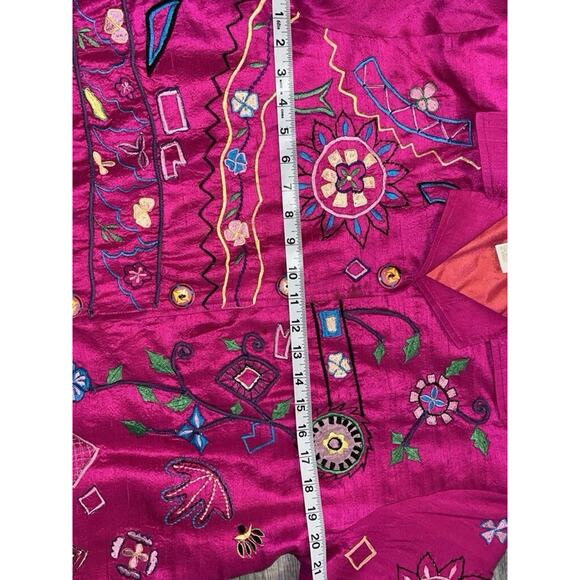 Daniel K. New York Womens Size L Embroidered Back Design Silk Jacket Pink - Picture 7 of 9